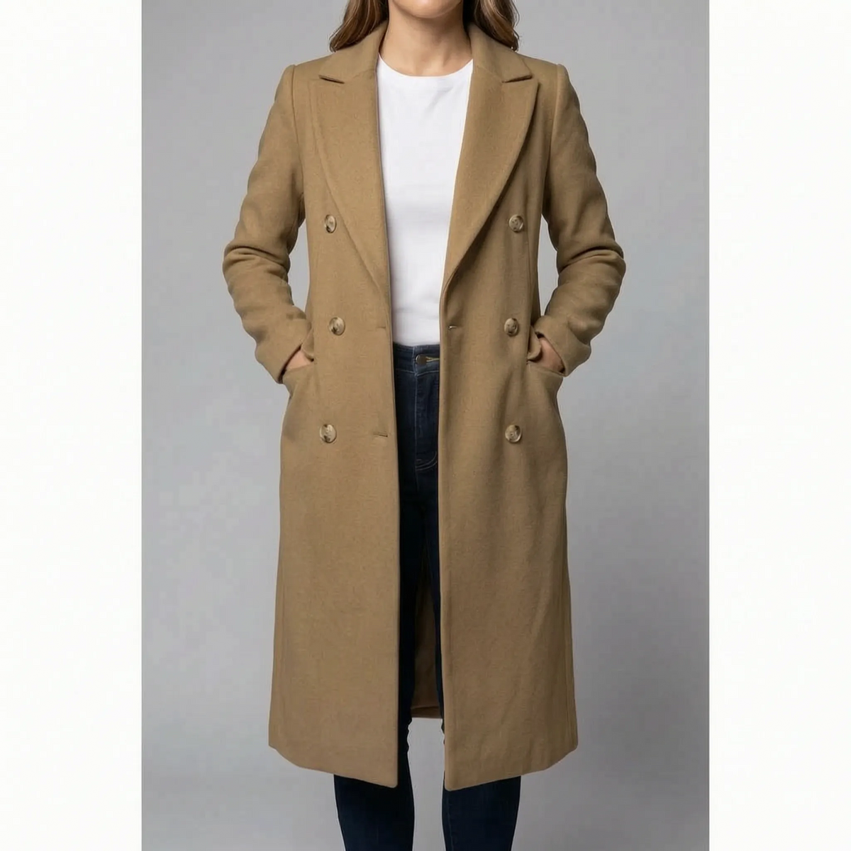 AuraCoat - Double-Breasted Womens Overcoat Everyday Wear