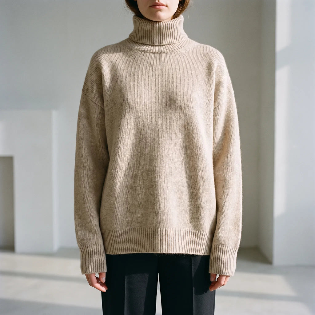 Auralia - Oversized Knit Roll Neck Jumper Casual Daily Wear