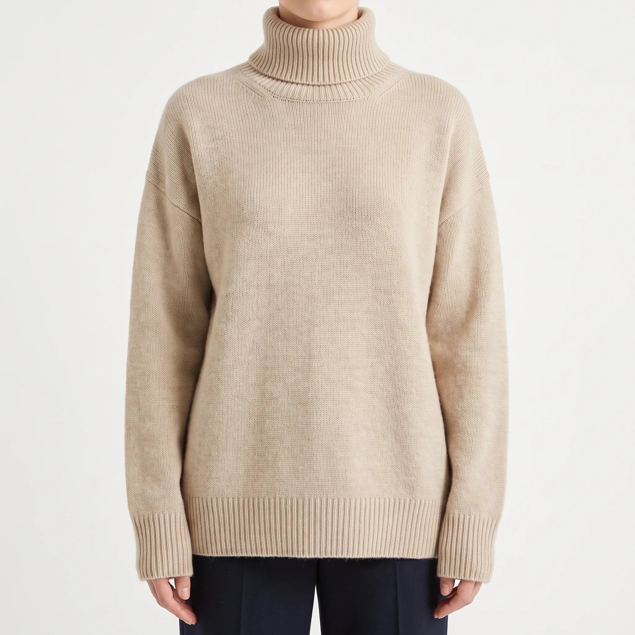 Auralia - Oversized Knit Roll Neck Jumper Casual Daily Wear