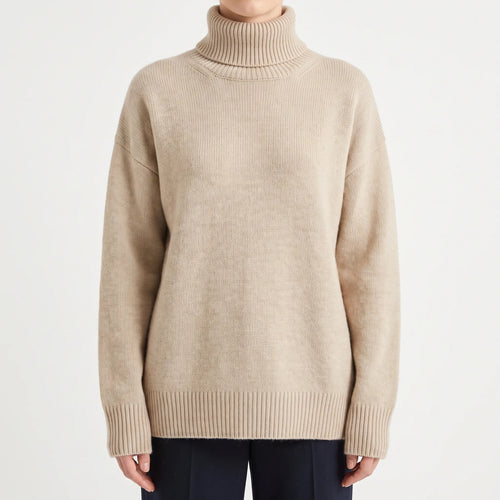 Auralia - Oversized Knit Roll Neck Jumper Casual Daily Wear