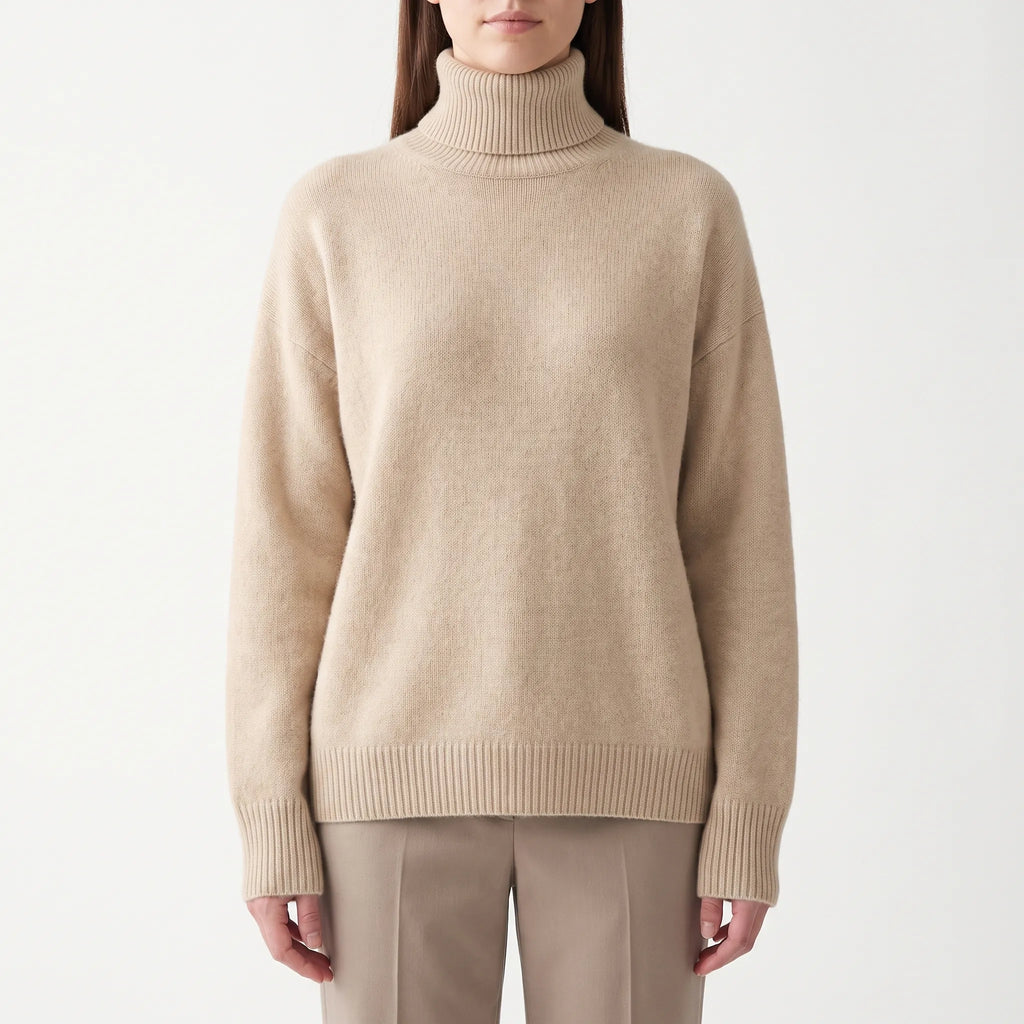 Auralia - Oversized Knit Roll Neck Jumper Casual Daily Wear