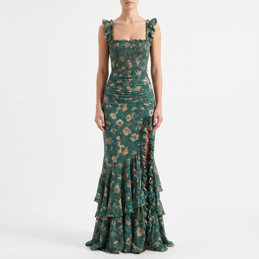 AureliaDress - Bohemian Floral Print Maxi Dress Summer Holidays