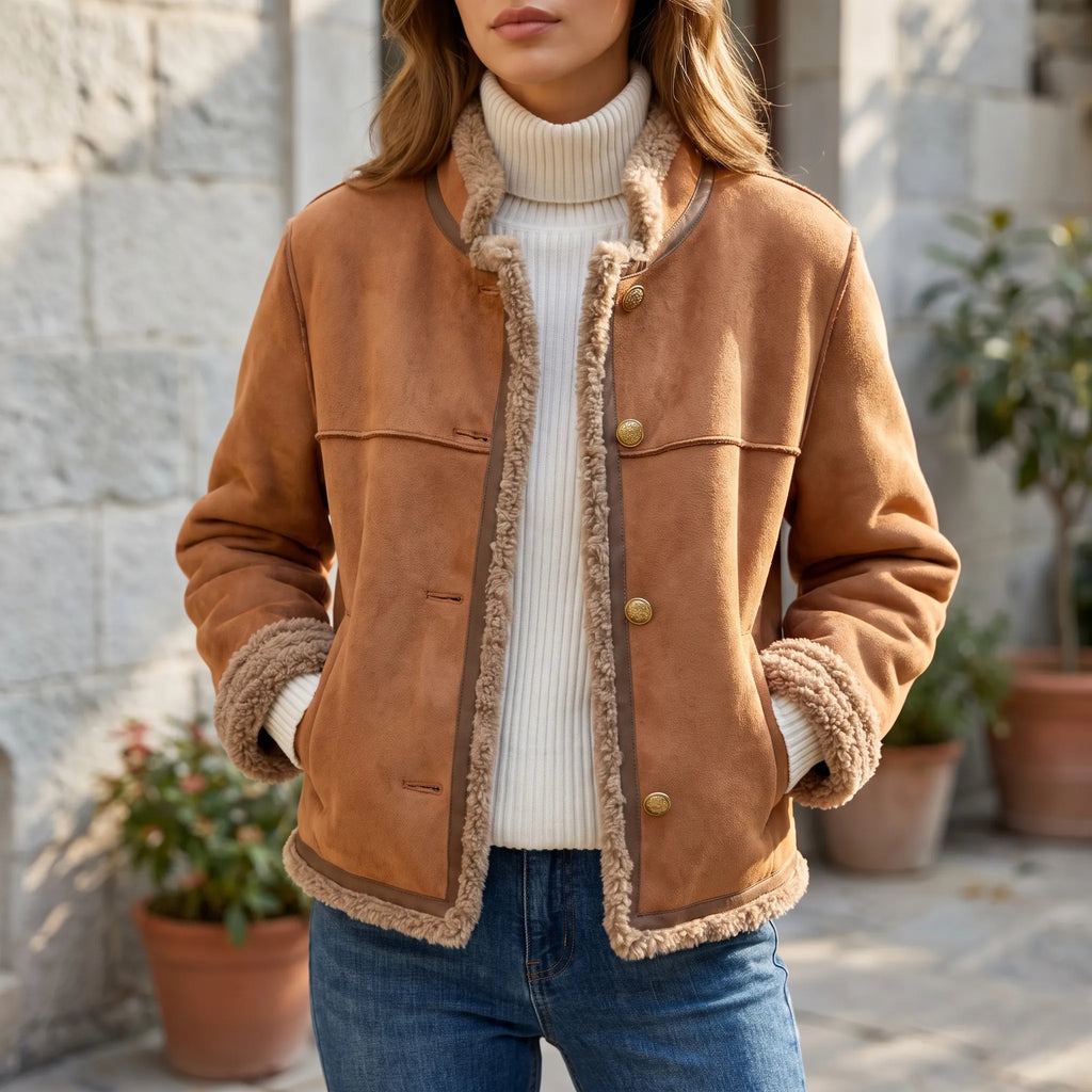 Aureliah - Tailored Button-Front Women's Jacket Layering Over Knits