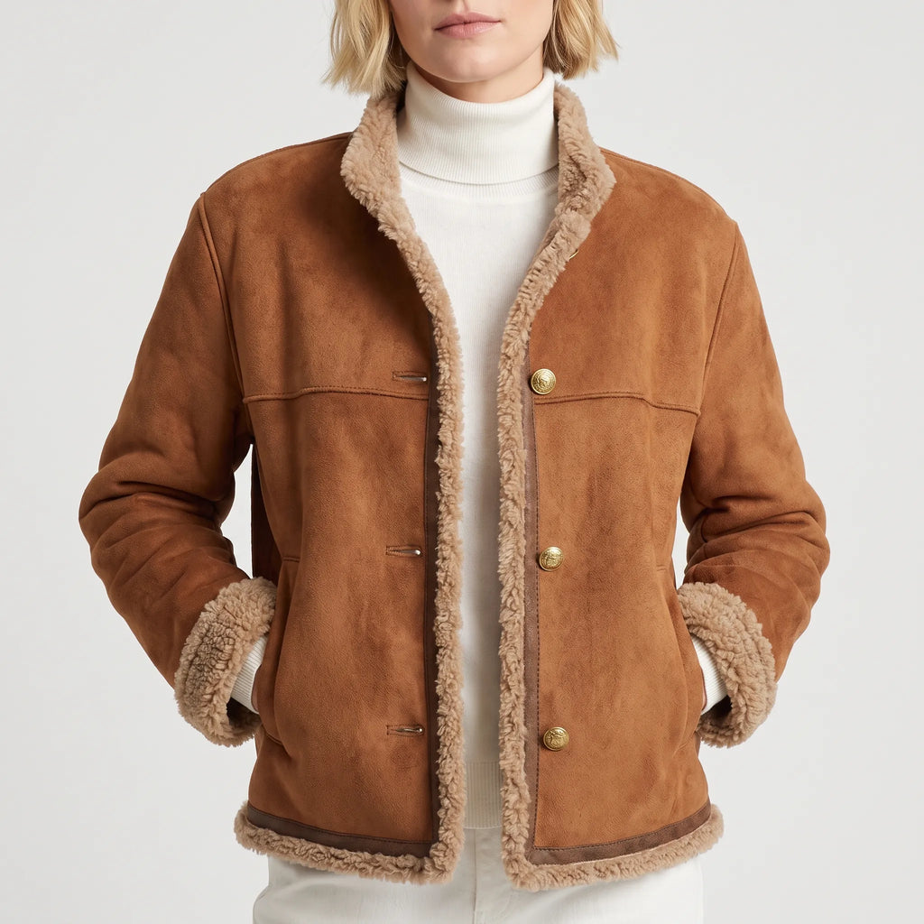 Aureliah - Tailored Button-Front Women's Jacket Layering Over Knits