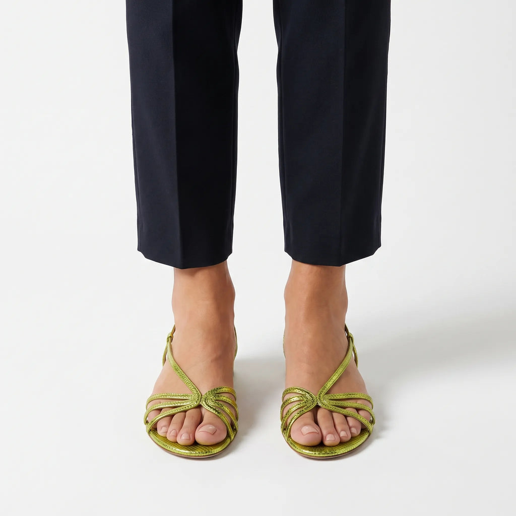 Auria - Metallic Strappy Flat Sandals Summer Holidays