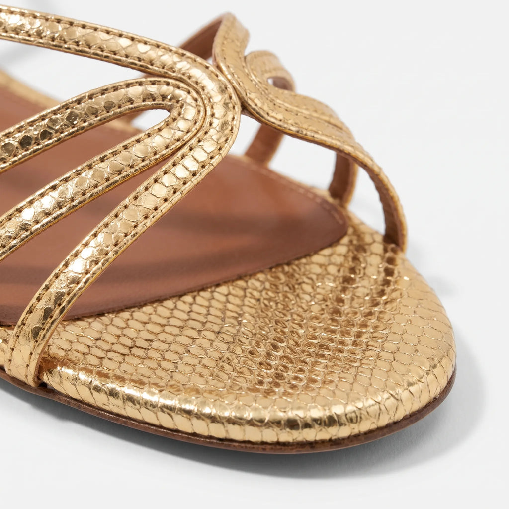 Auria - Metallic Strappy Flat Sandals Summer Holidays