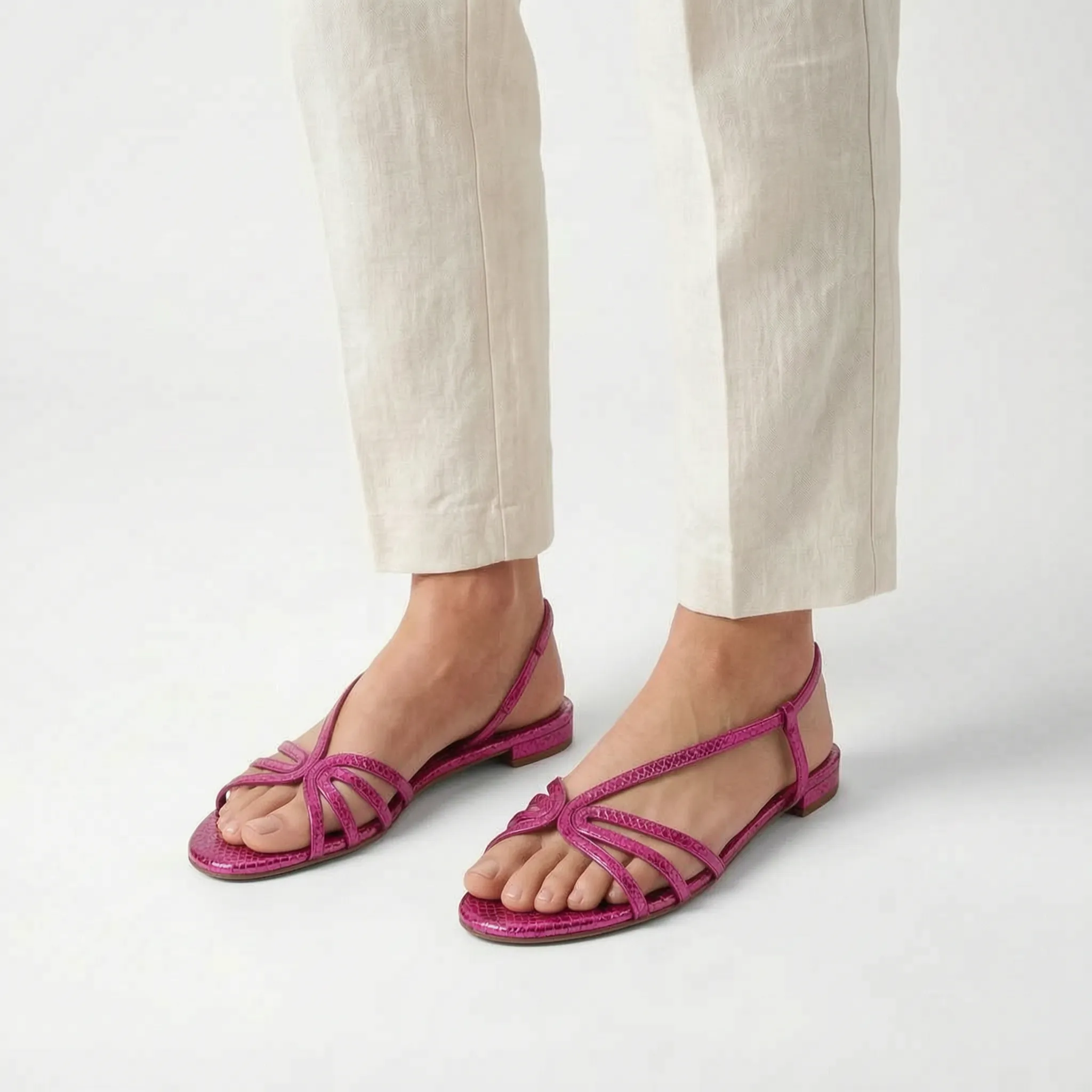 Auria - Metallic Strappy Flat Sandals Summer Holidays
