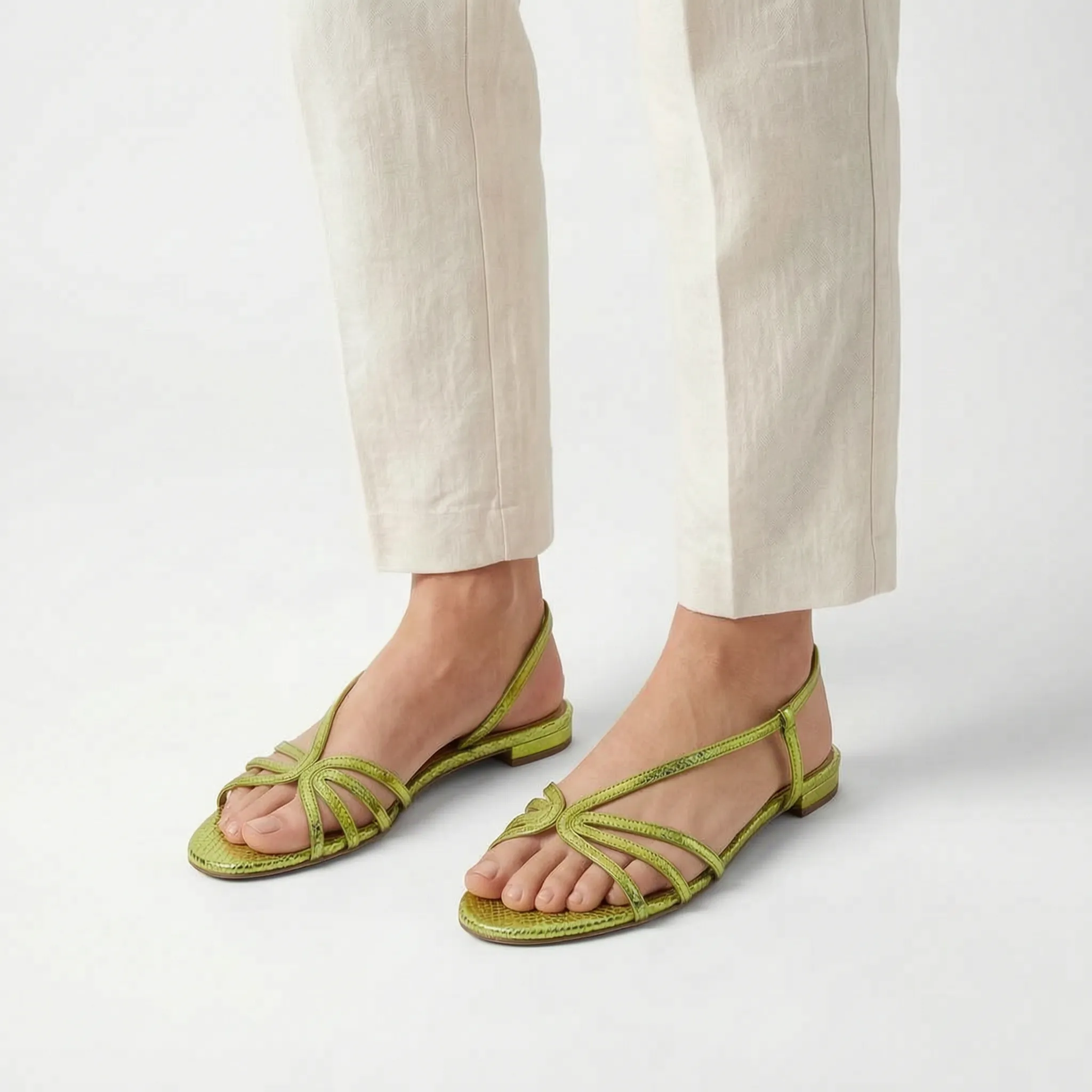 Auria - Metallic Strappy Flat Sandals Summer Holidays