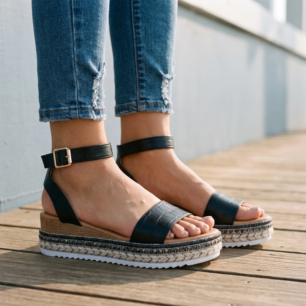 Aurisole - Open-Toe Platform Sandals Beach Outings