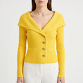 Avelora - Cropped Ribbed Knit Cardigan Layering Over Tops