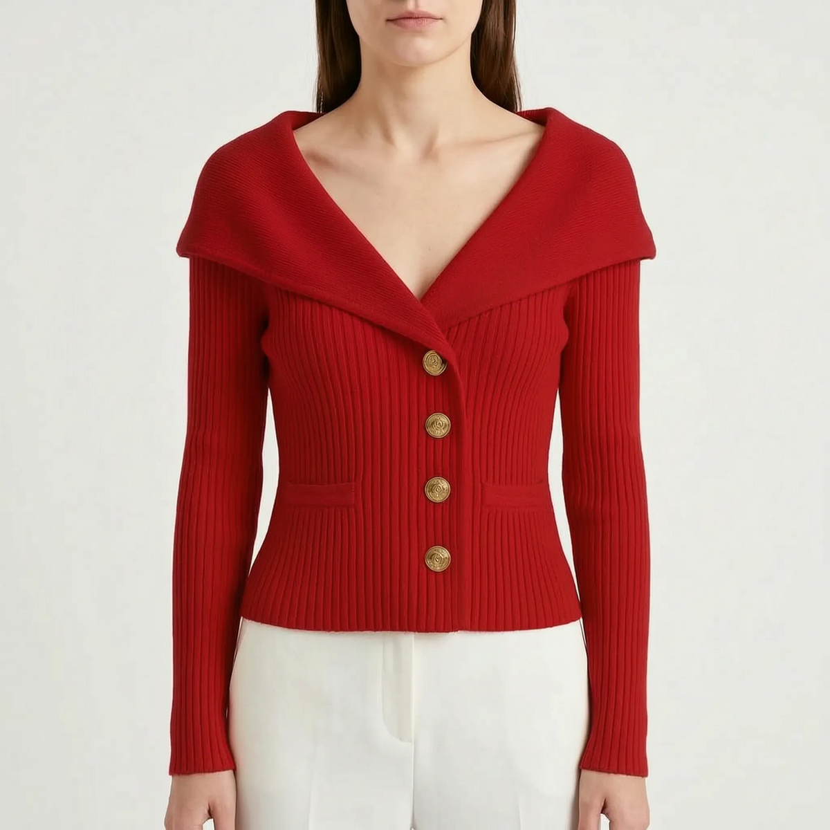Avelora - Cropped Ribbed Knit Cardigan Layering Over Tops