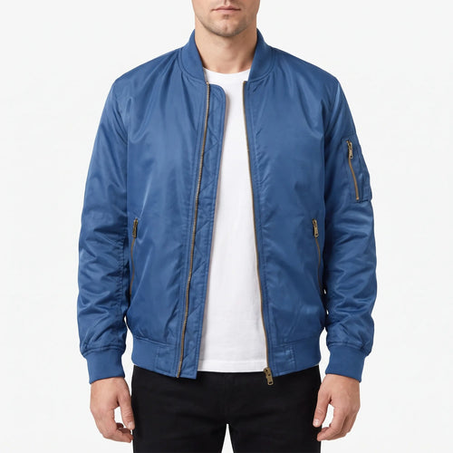 Aviar  - Classic Padded Bomber Jacket Layering Over Casual Outfits