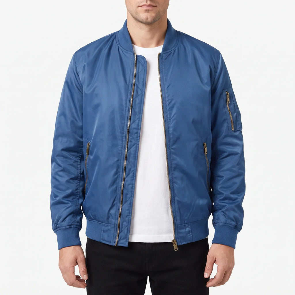 Aviar  - Classic Padded Bomber Jacket Layering Over Casual Outfits