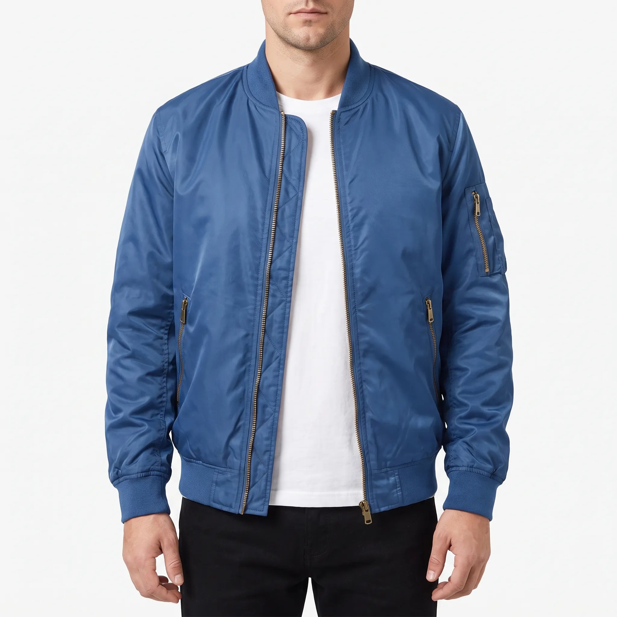 Aviar  - Classic Padded Bomber Jacket Layering Over Casual Outfits