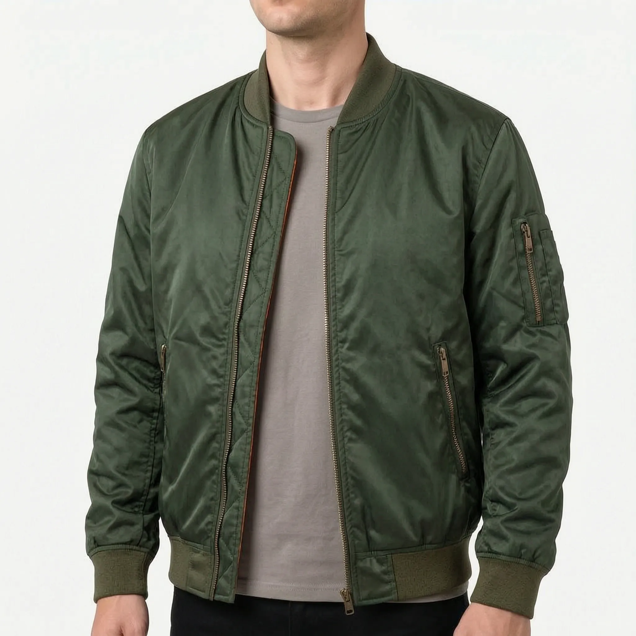 Aviar  - Classic Padded Bomber Jacket Layering Over Casual Outfits