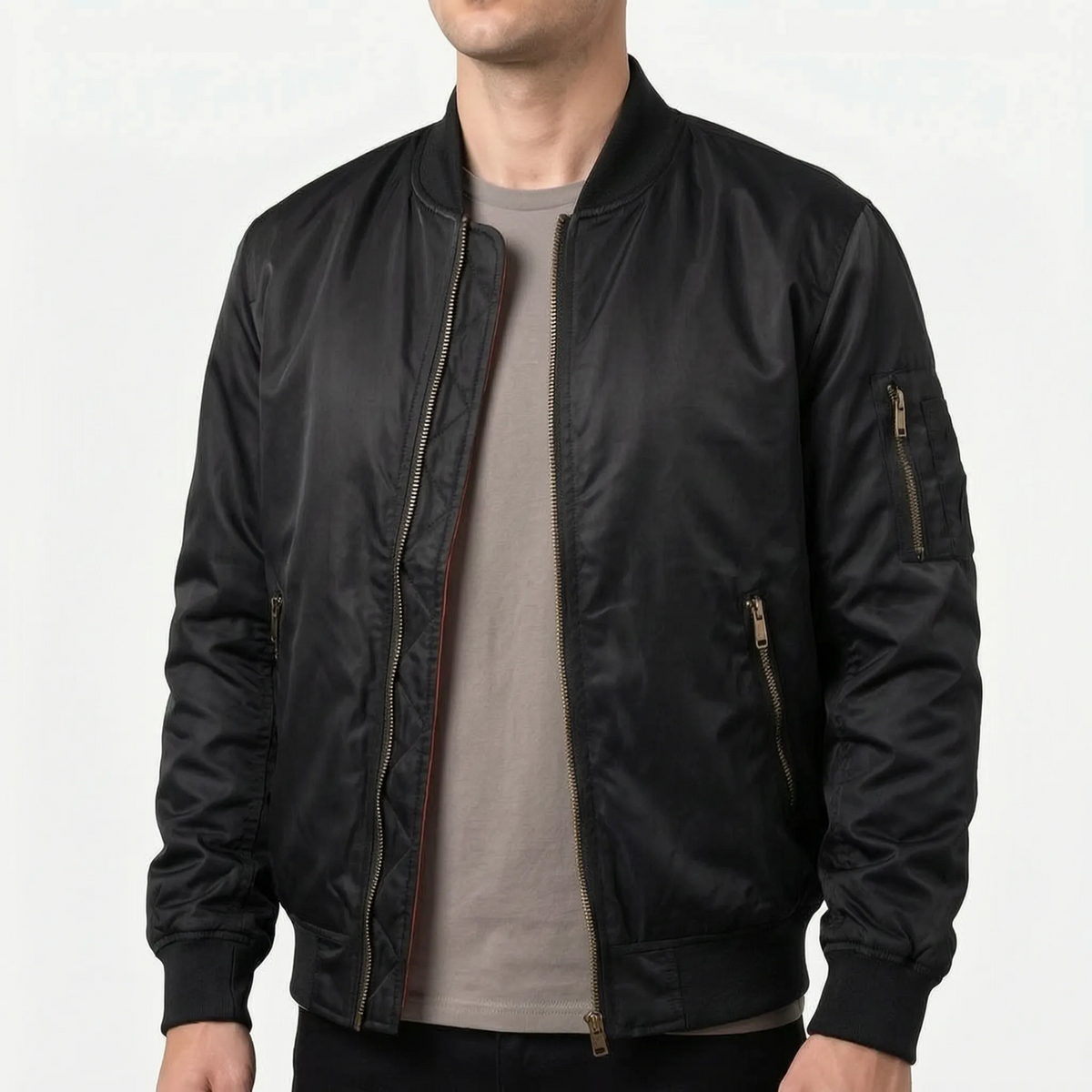 Aviar  - Classic Padded Bomber Jacket Layering Over Casual Outfits