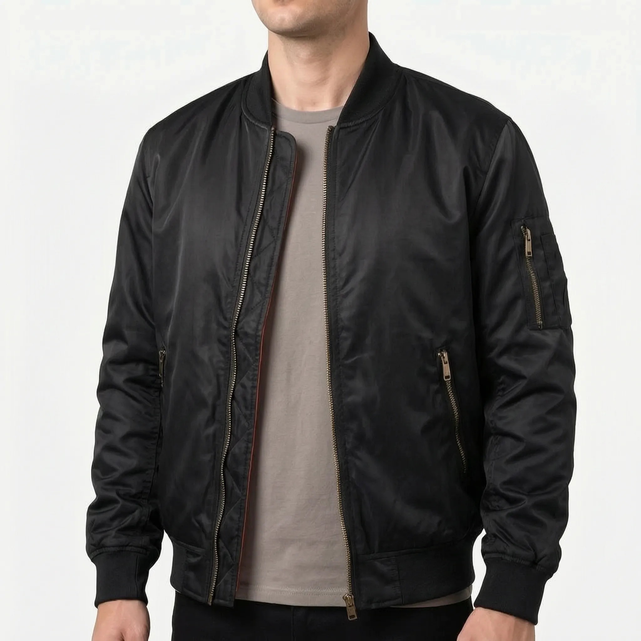 Aviar  - Classic Padded Bomber Jacket Layering Over Casual Outfits