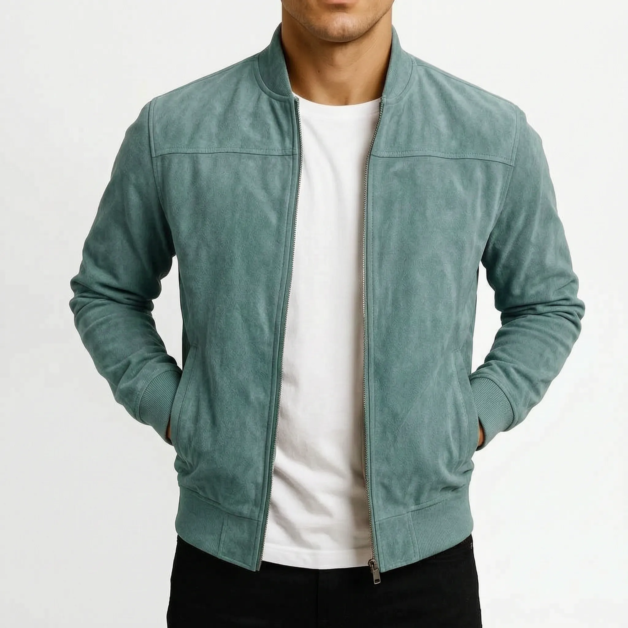 Axten - Casual Brown Zip-Front Bomber Jacket Everyday Layering