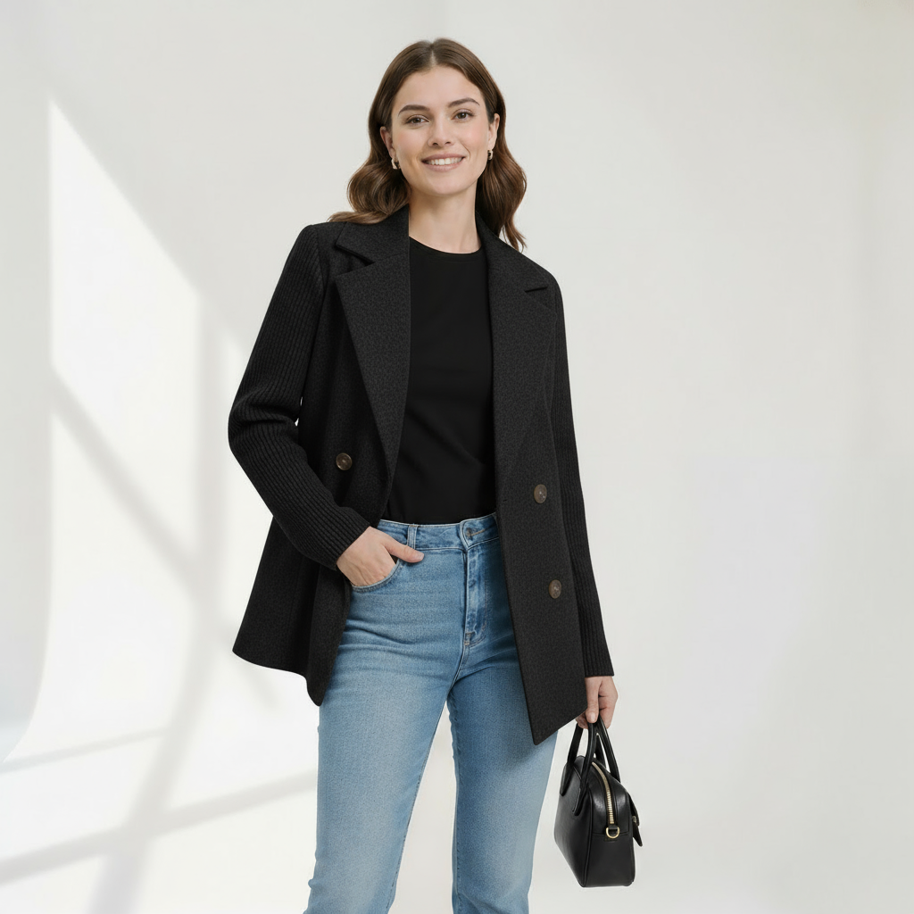 Marnello - Ribbed Knit Blazer Coat Work To Weekend — view 7 of 8