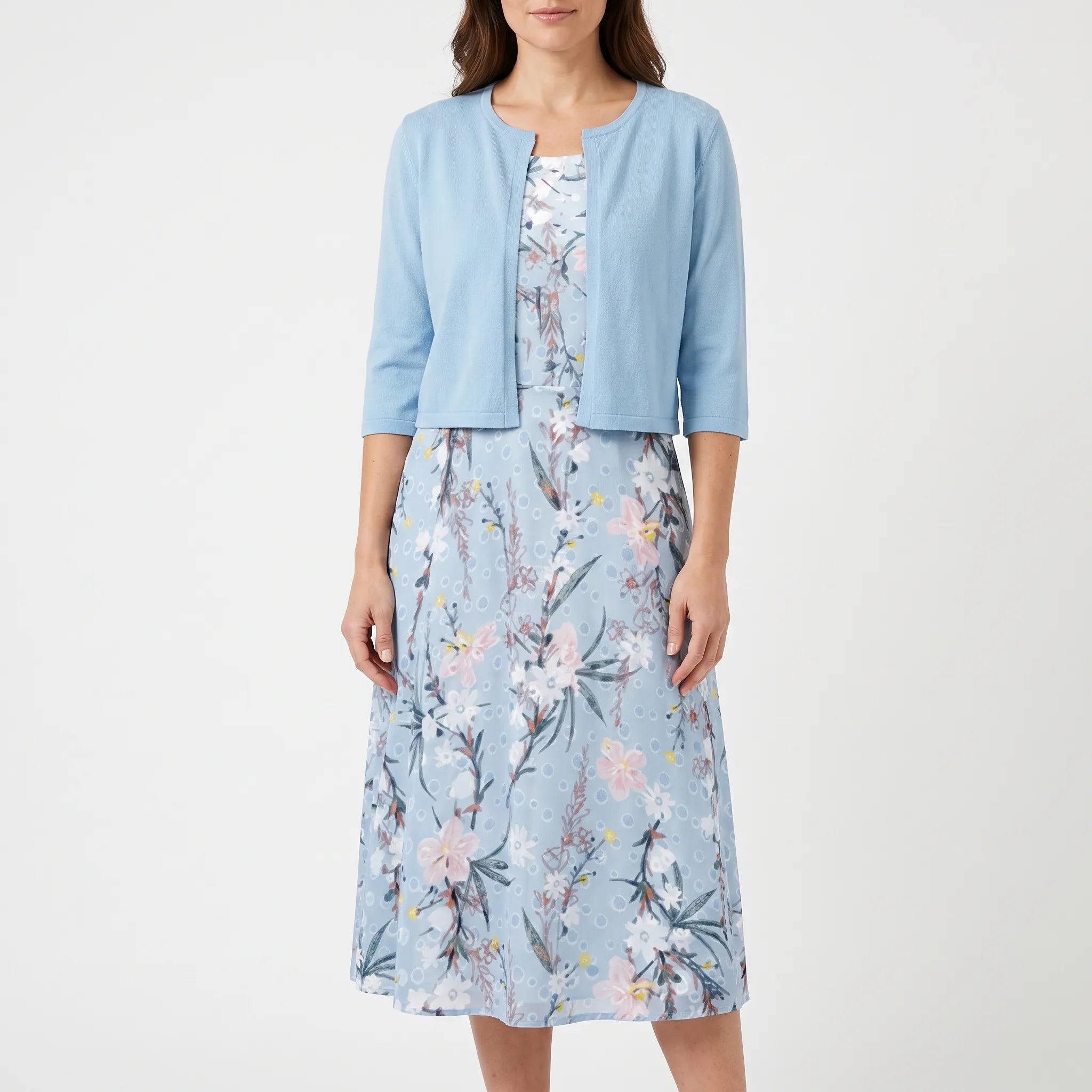 Bloomdress - Floral Half Sleeve Midi Dress Weekend Brunching
