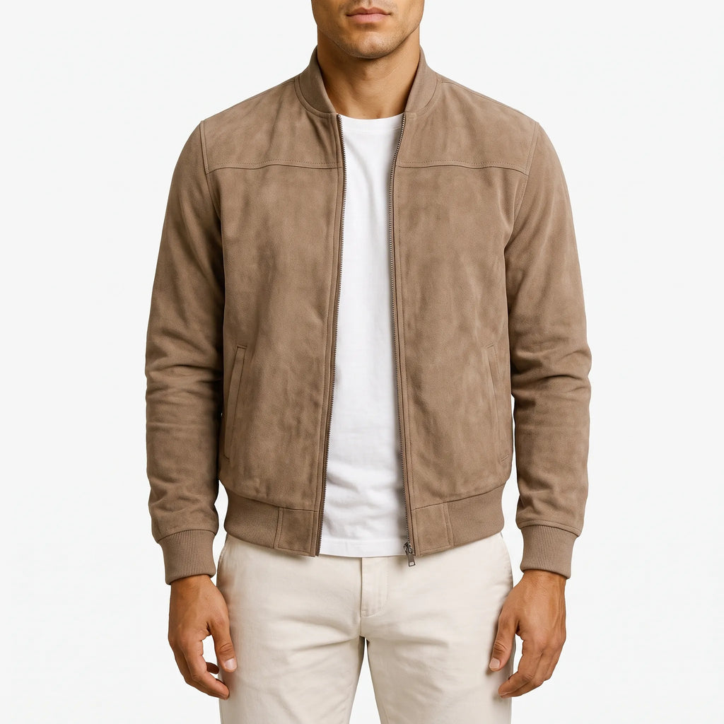 Brevon - Classic Zip-Front Bomber Jacket Transitional Weather Layering