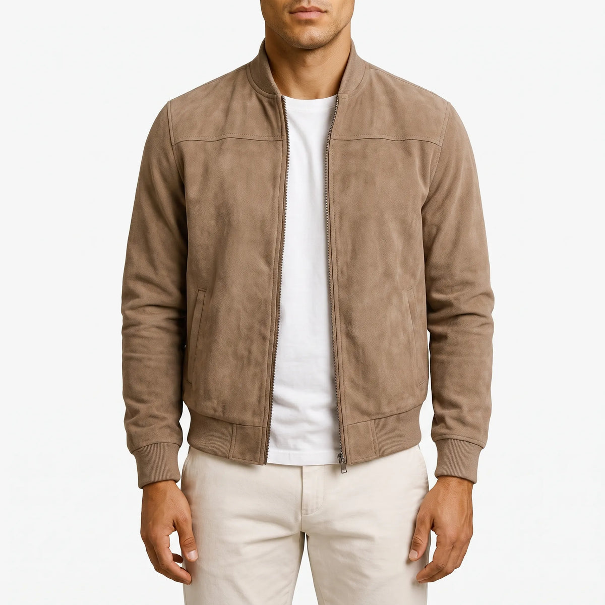 Brevon - Classic Zip-Front Bomber Jacket Transitional Weather Layering