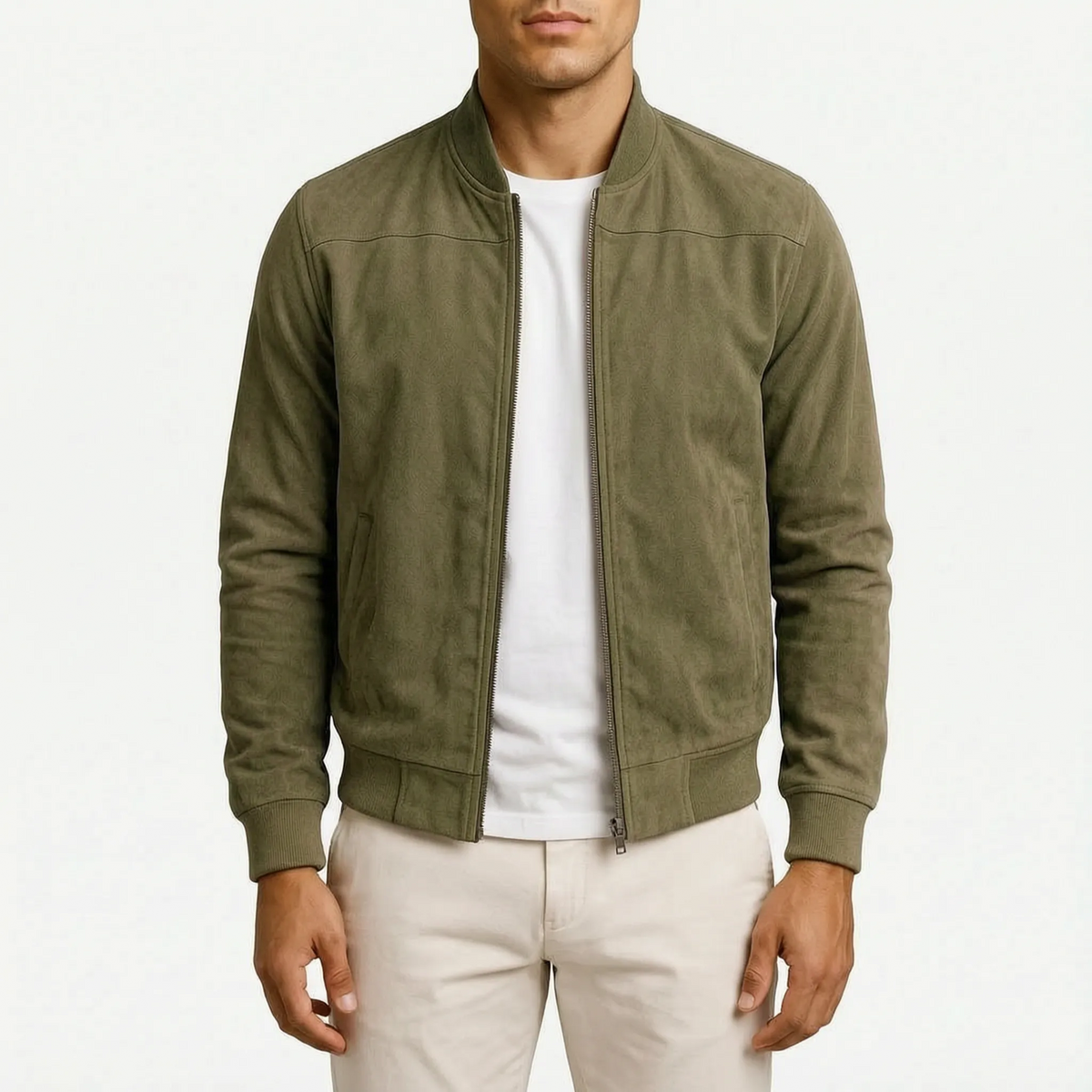Brevon - Classic Zip-Front Bomber Jacket Transitional Weather Layering