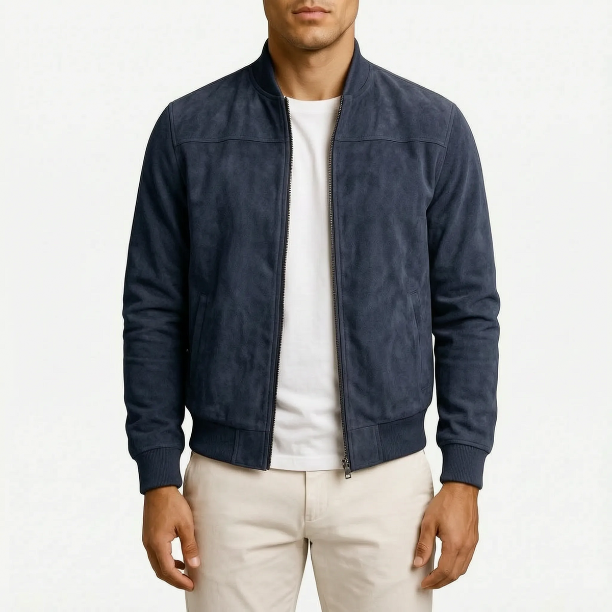 Brevon - Classic Zip-Front Bomber Jacket Transitional Weather Layering
