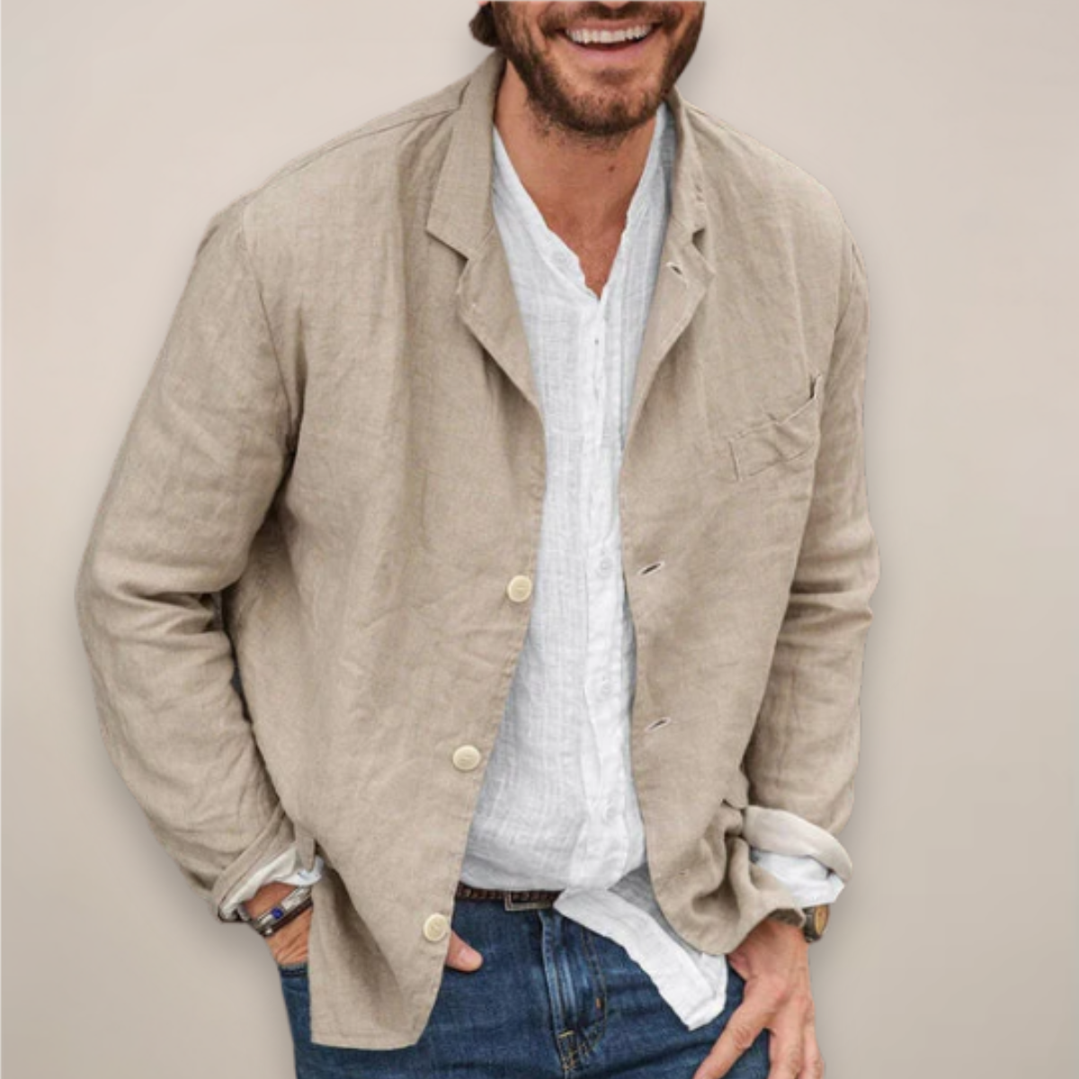Brezano  - Unstructured Summer Men's Blazer Summer Styling