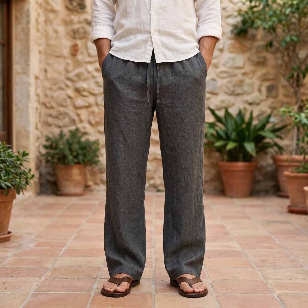Brezora - Relaxed Drawstring Summer Trousers Warm Weather Wear