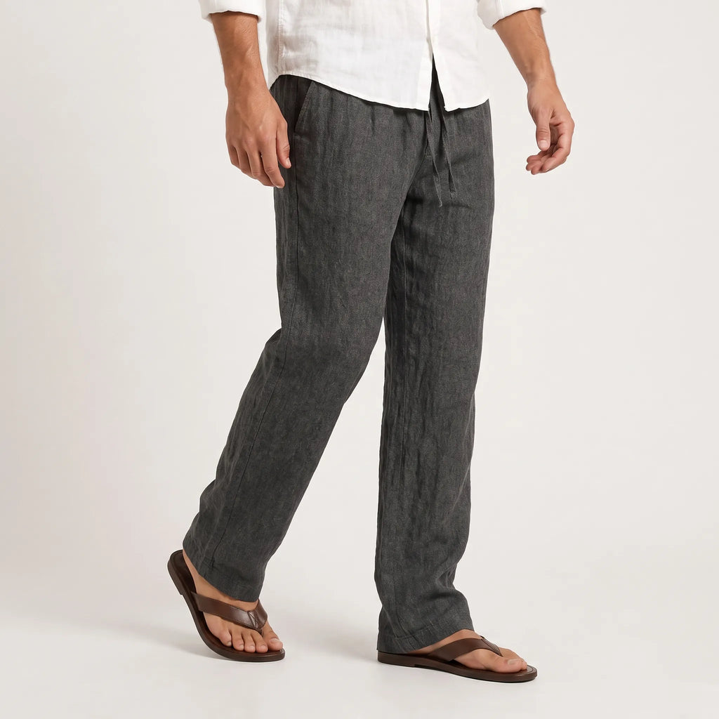 Brezora - Relaxed Drawstring Summer Trousers Warm Weather Wear