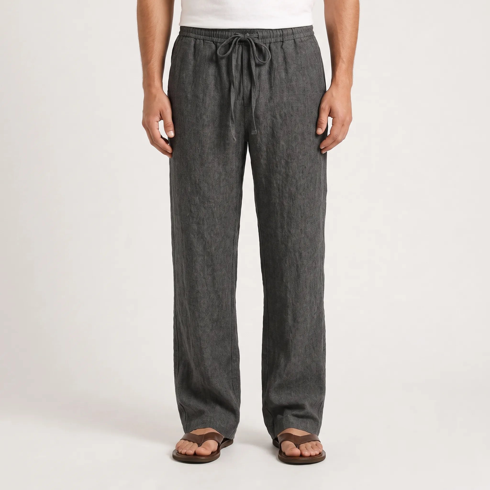 Brezora - Relaxed Drawstring Summer Trousers Warm Weather Wear