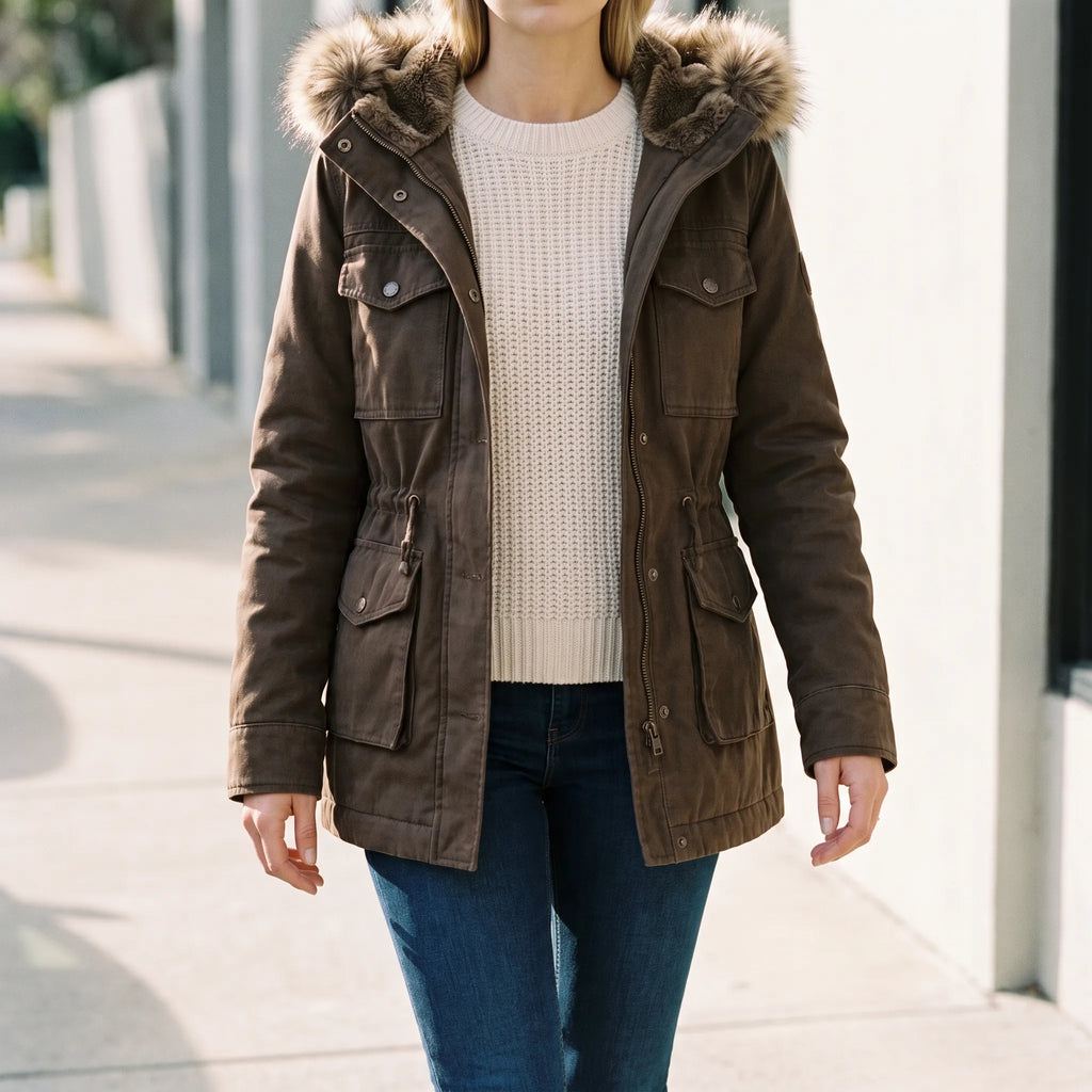 Brynora - Womens Hooded Parka Coat Everyday Commutes