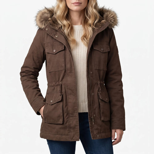 Brynora - Womens Hooded Parka Coat Everyday Commutes — view 2 of 3