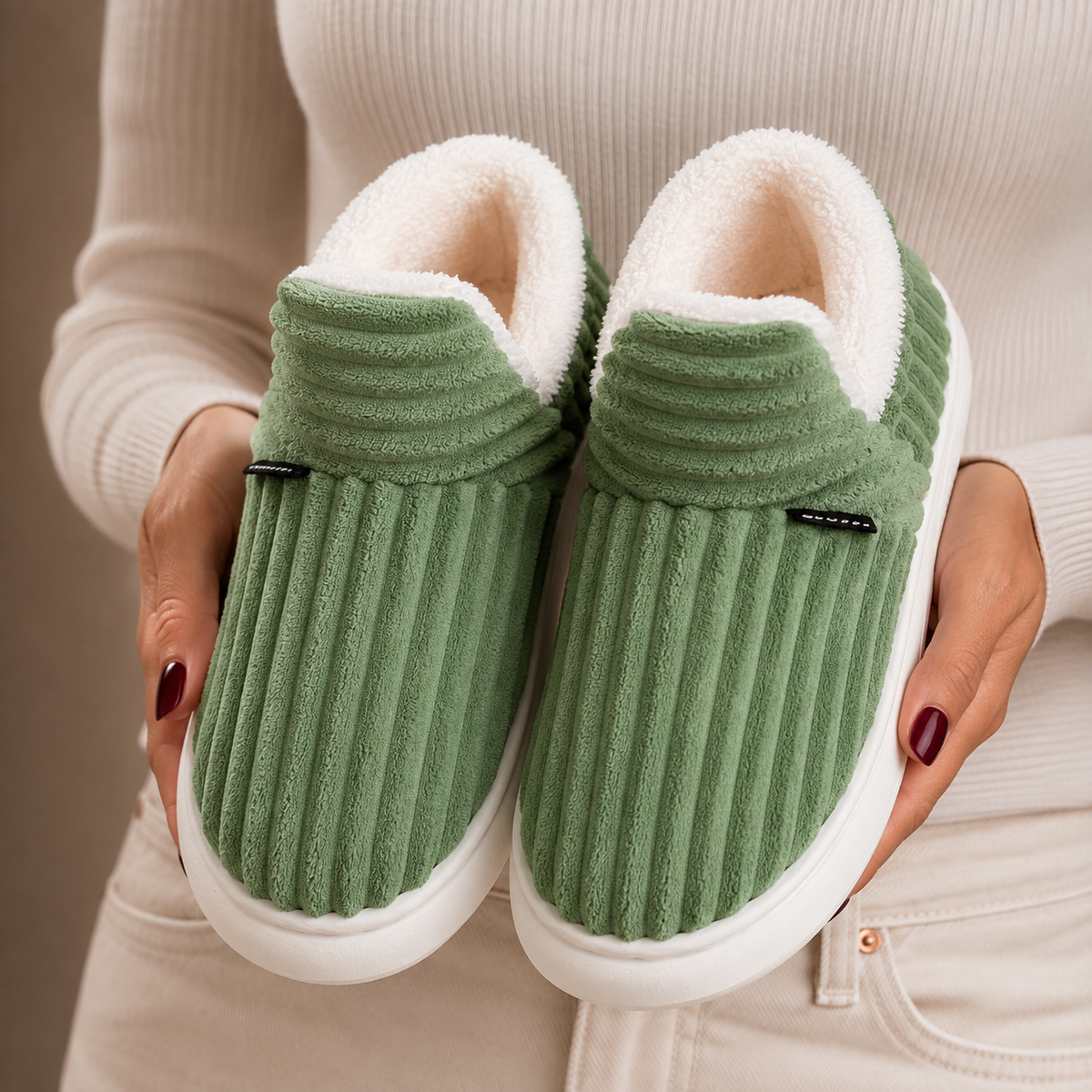 Fleecia - Fleece Lined Slip-On House Slippers Cold Weather Wear — view 3 of 5