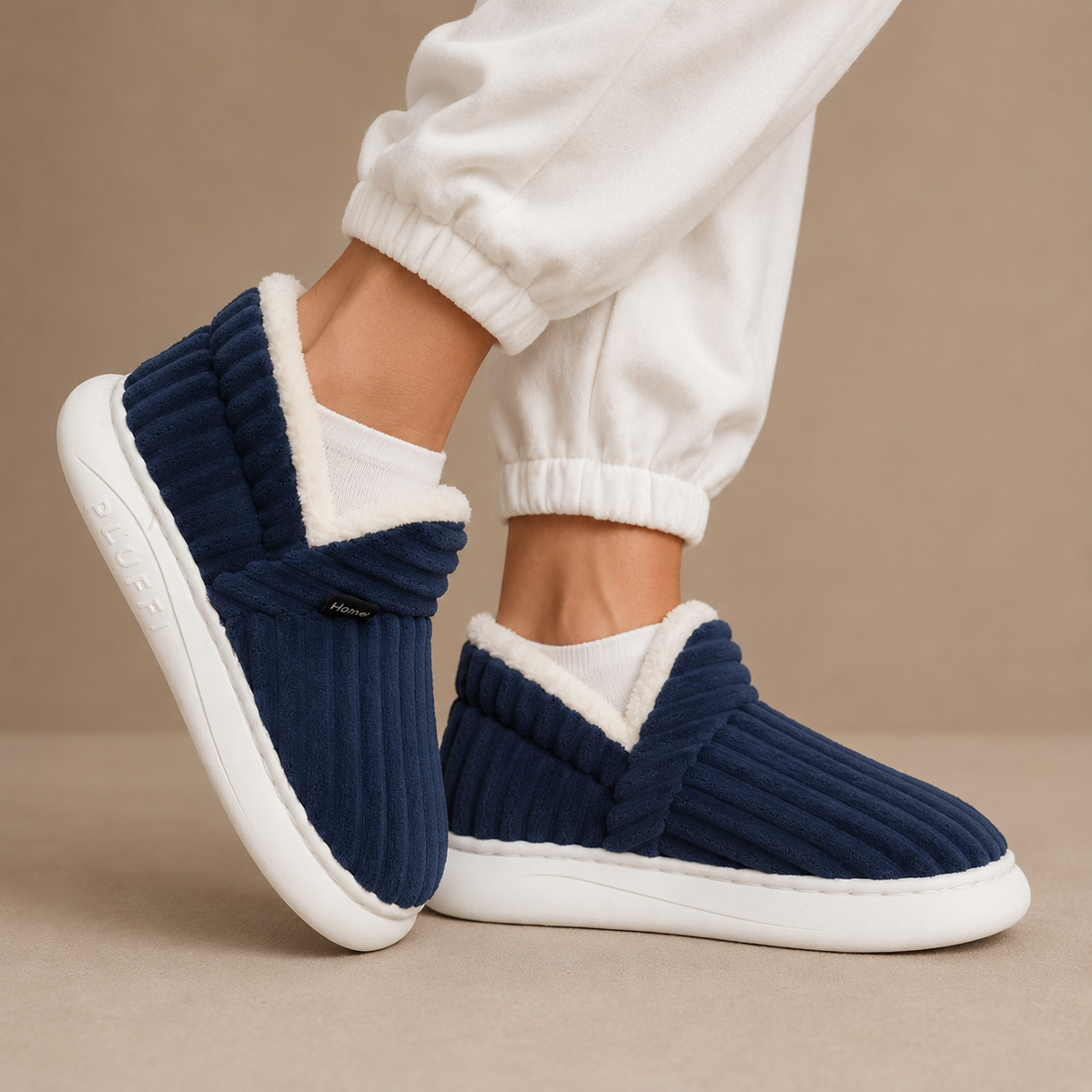 Fleecia - Fleece Lined Slip-On House Slippers Cold Weather Wear