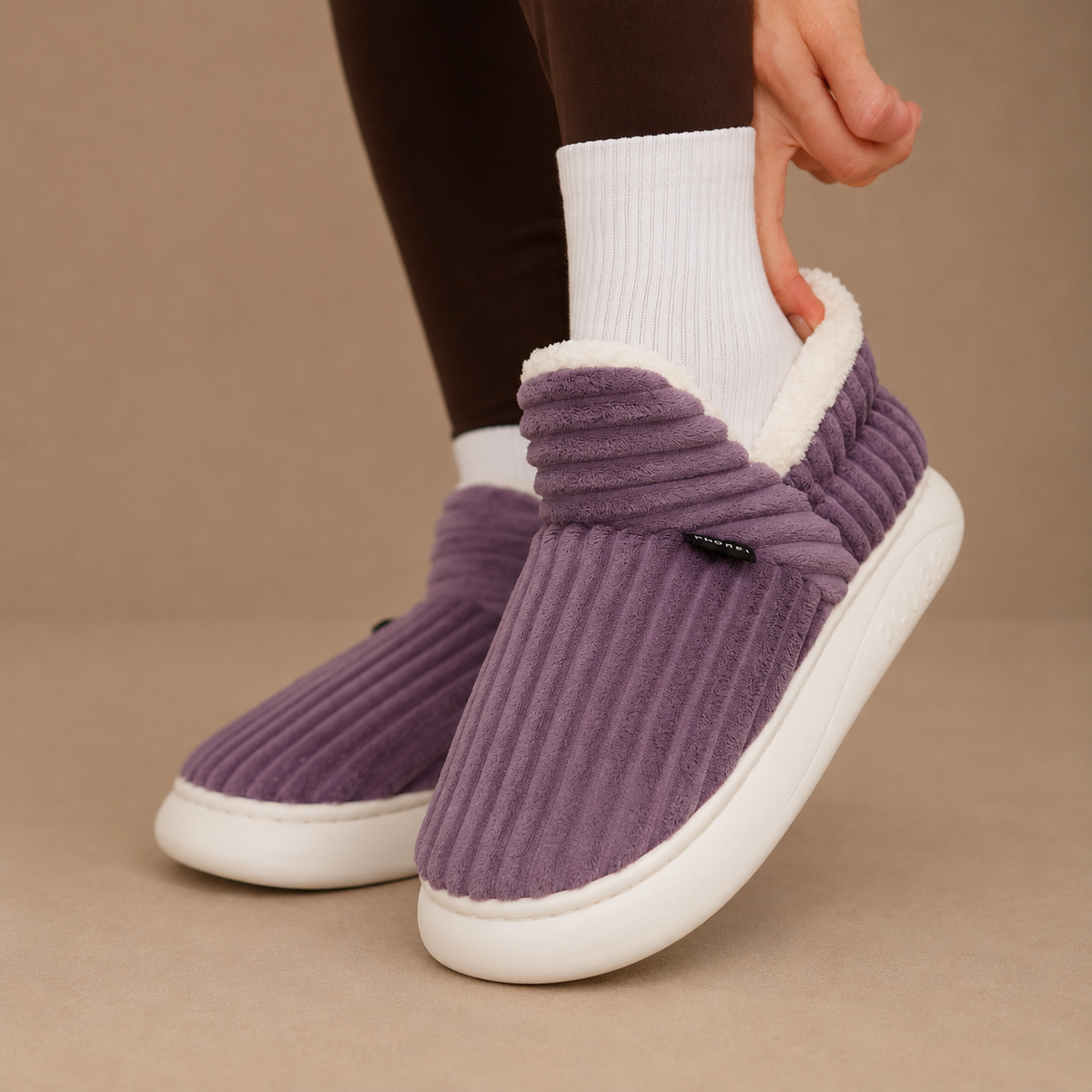 Fleecia - Fleece Lined Slip-On House Slippers Cold Weather Wear — view 5 of 5
