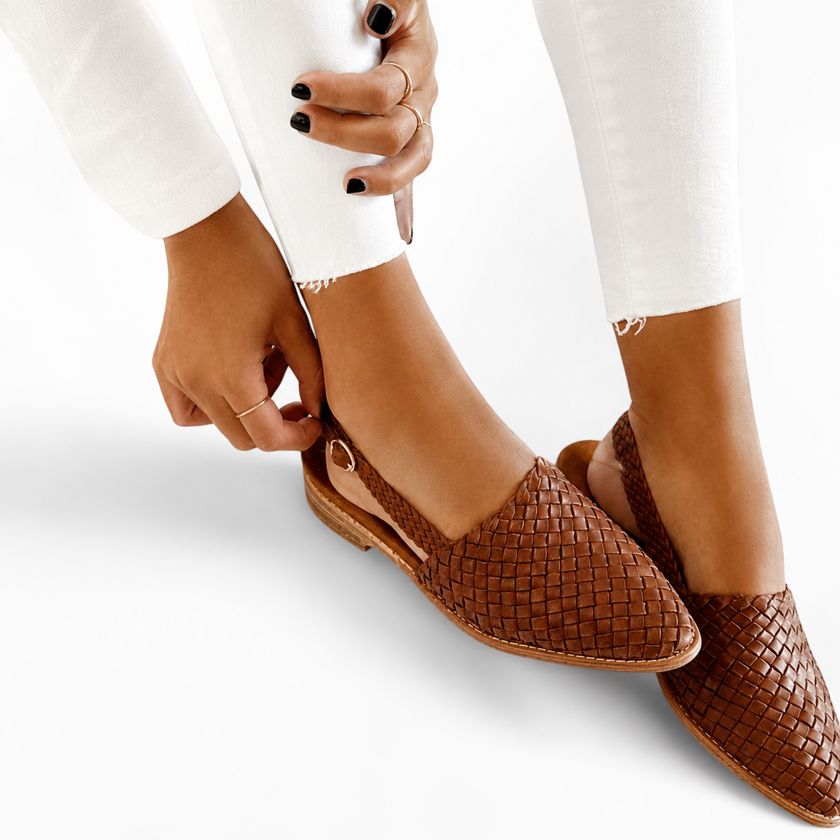 Verille - Woven Slingback Loafers Day To Evening Wear