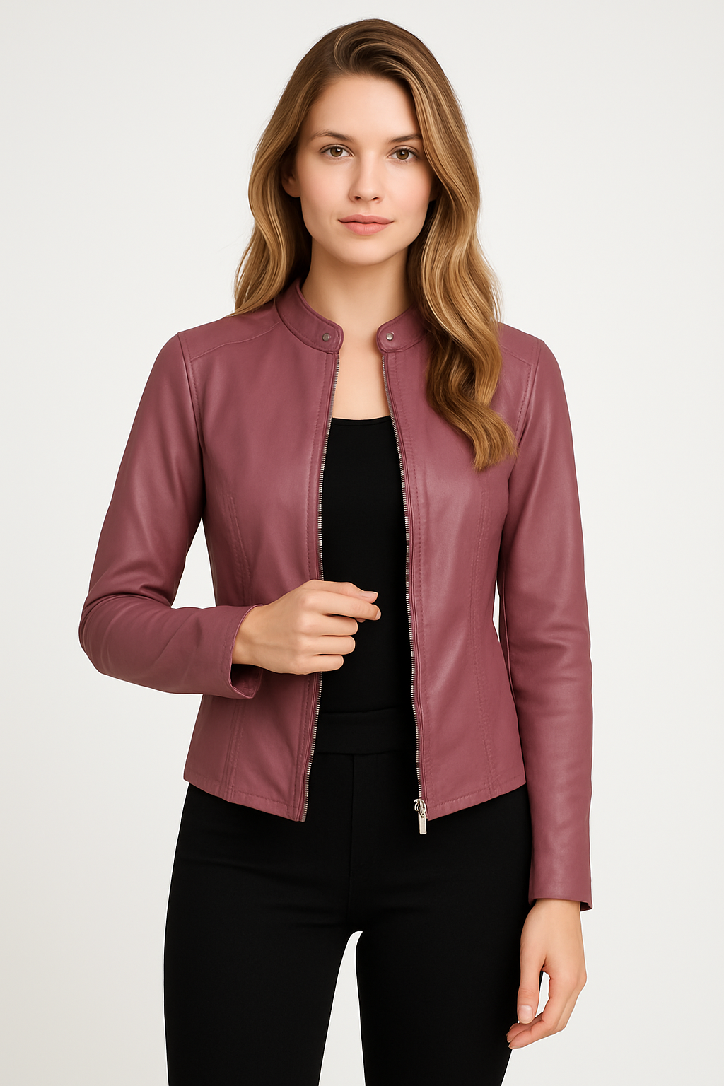 Vantero - Faux Leather Zip Jacket Day To Evening Wear — view 5 of 10