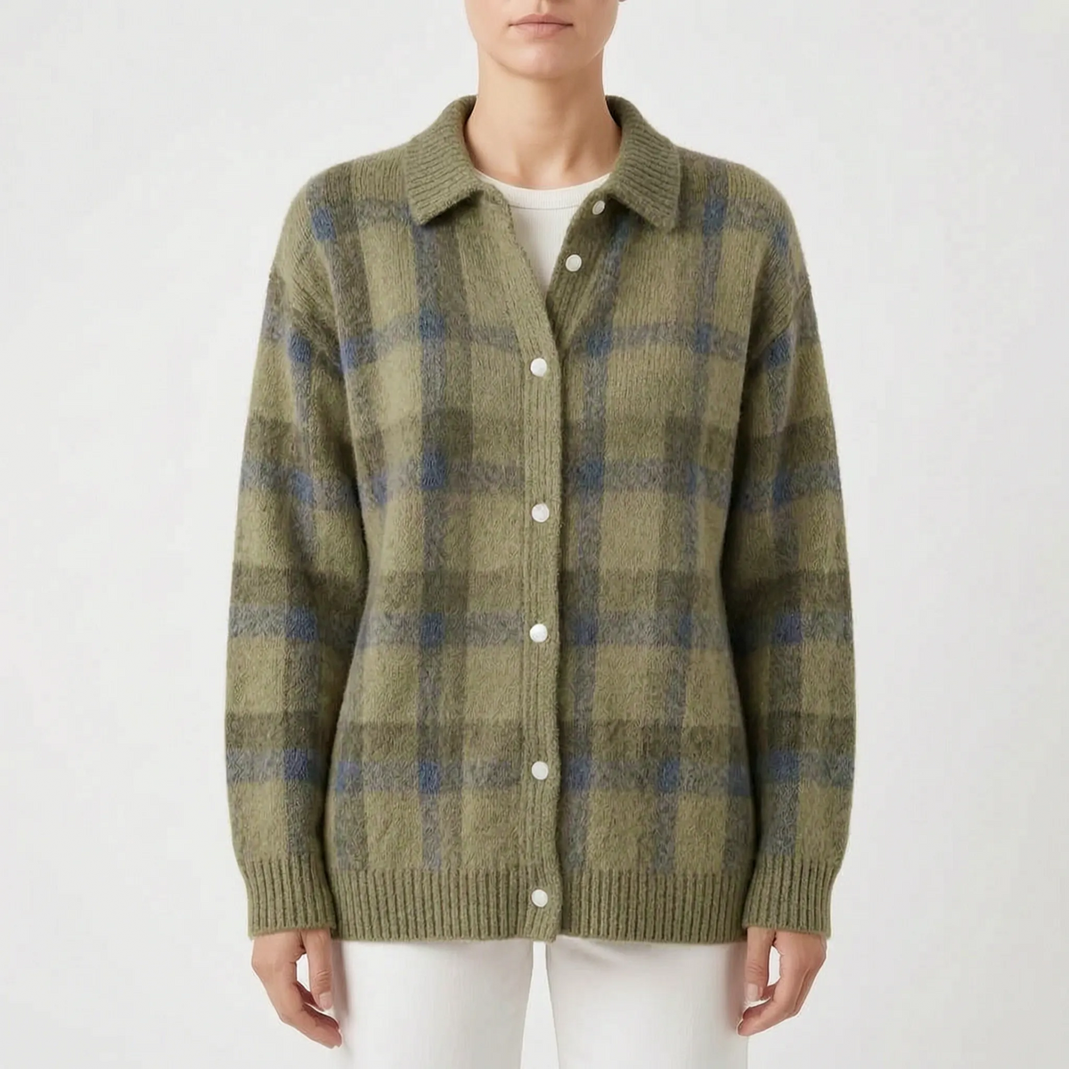 CheckLoom - Relaxed Fit Check Pattern Cardigan Layering On Chilly Days