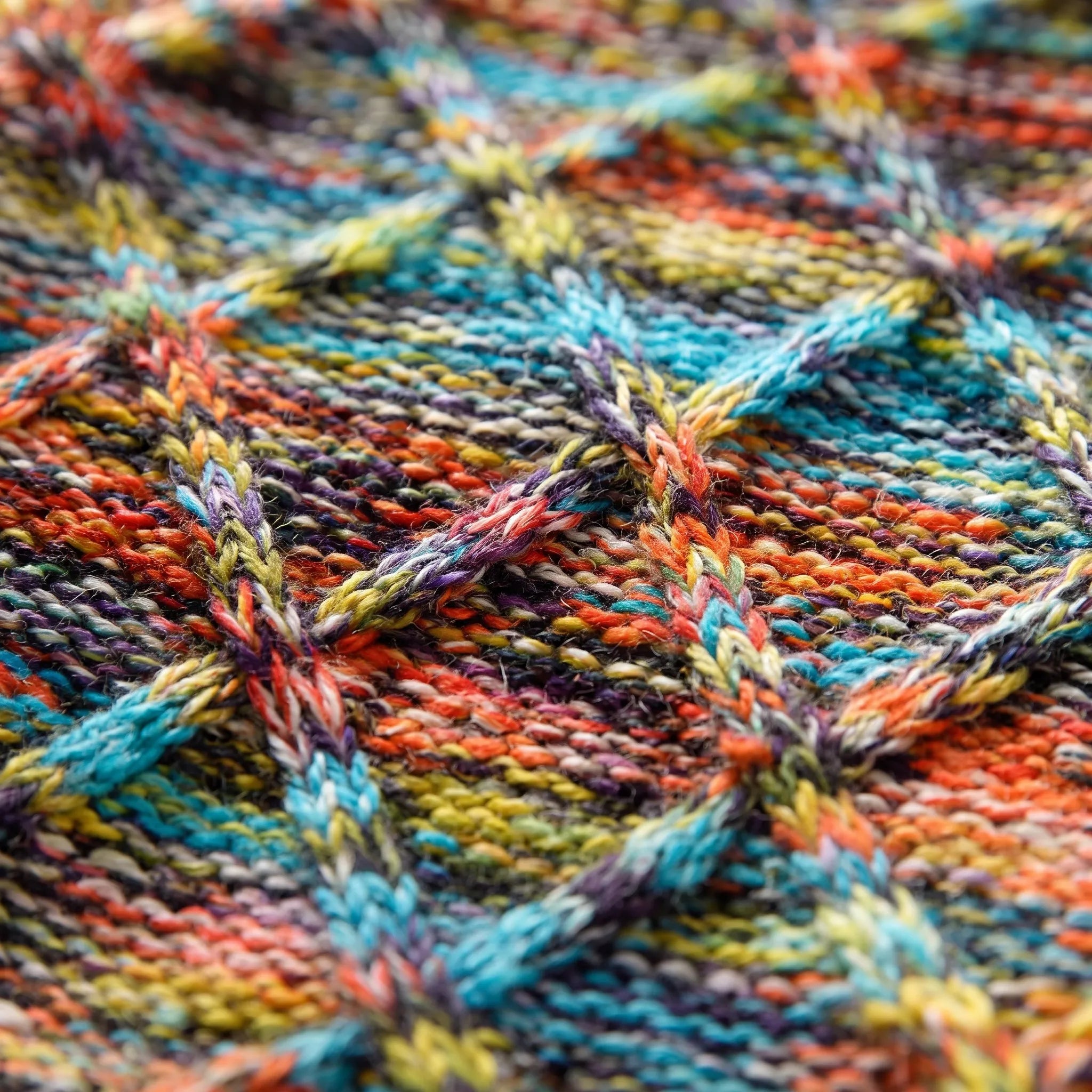 Cromati  - Multicoloured Textured Diamond Pattern Knitted Jumper Layering Over Shirts