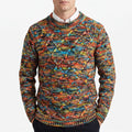 Cromati  - Multicoloured Textured Diamond Pattern Knitted Jumper Layering Over Shirts