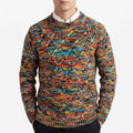 Cromati  - Multicoloured Textured Diamond Pattern Knitted Jumper Layering Over Shirts