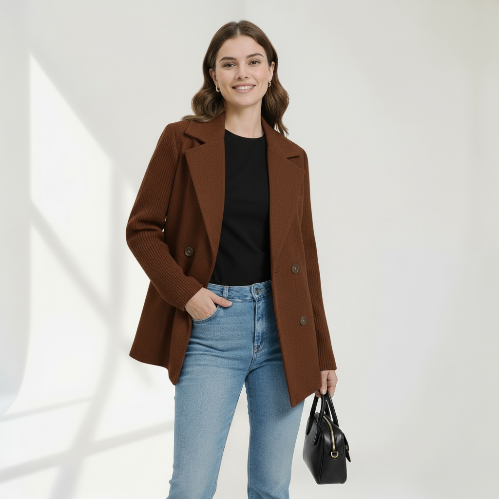 Marnello - Ribbed Knit Blazer Coat Work To Weekend — view 8 of 8