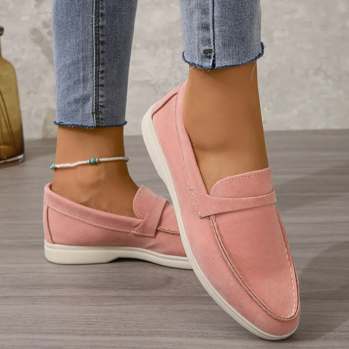 Amberlow - Suede Slip On Loafers Office Wear — view 7 of 10