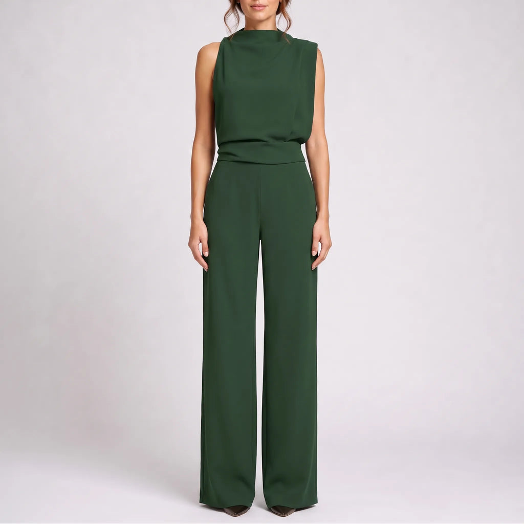 Elegare - Sleeveless Wide-Leg Elegant Jumpsuit Wedding Guest Attire