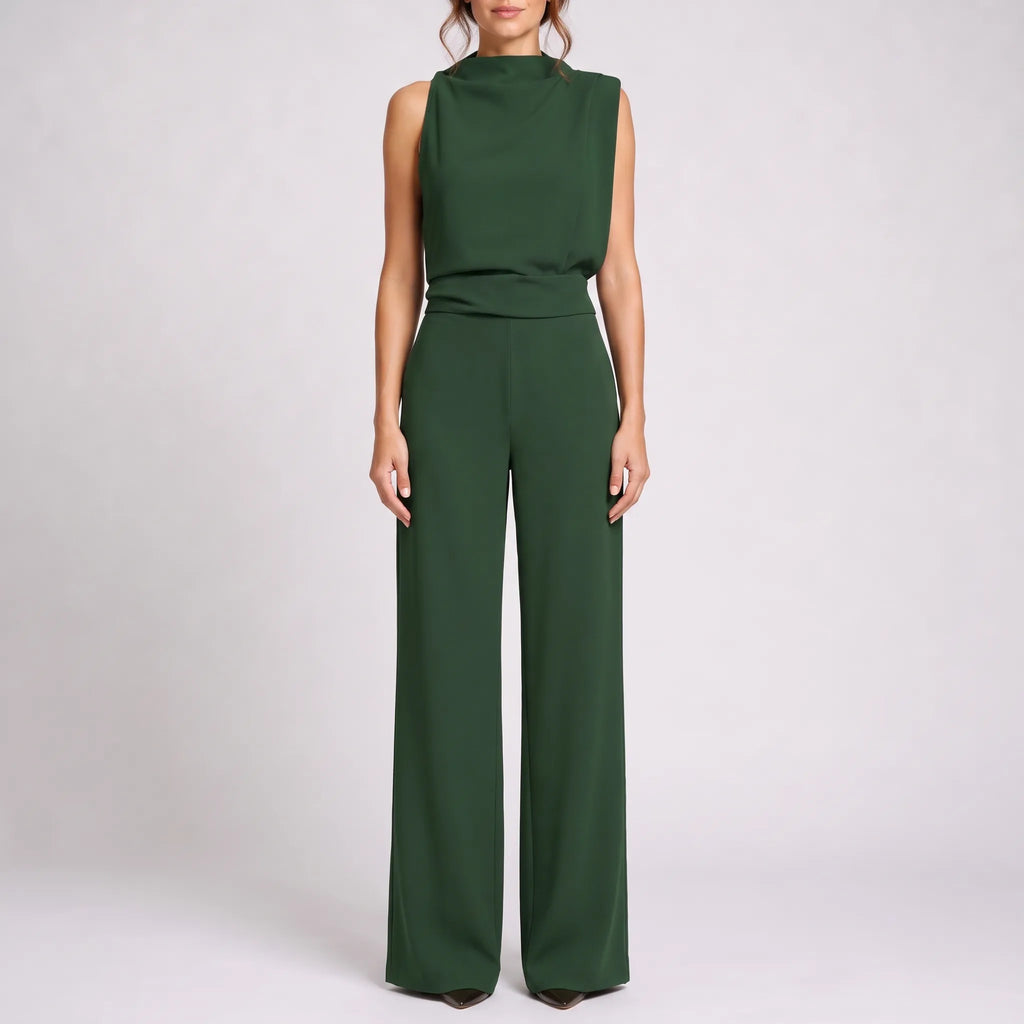 Elegare - Sleeveless Wide-Leg Elegant Jumpsuit Wedding Guest Attire