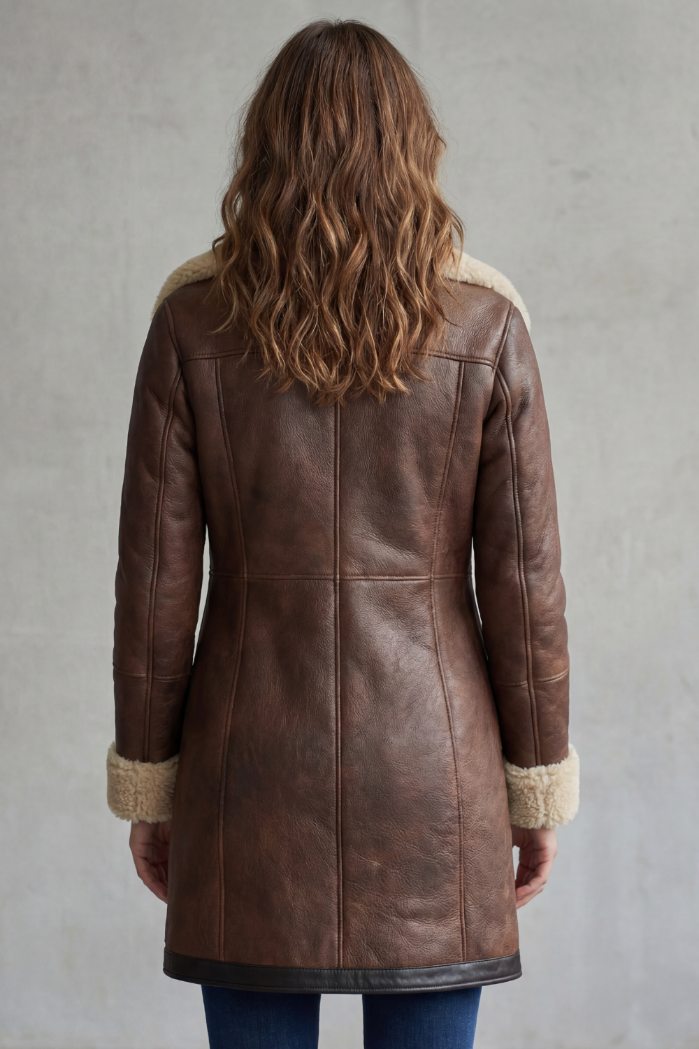 Sherlora - Shearling Lined Leather Coat Winter Layering — view 4 of 6