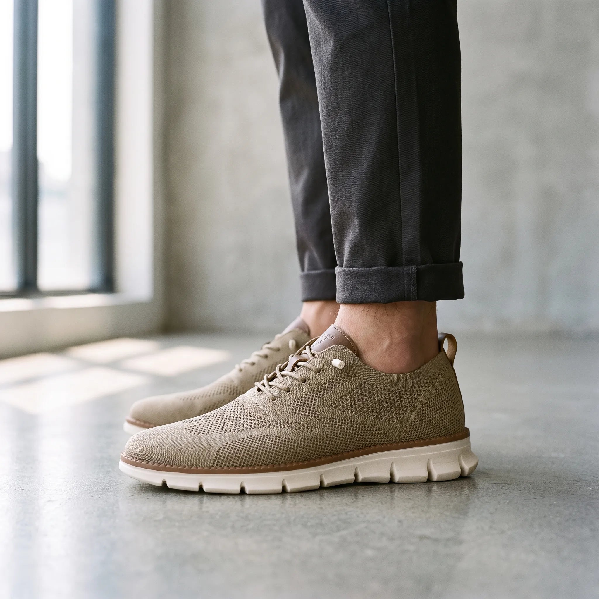 FlexStride - Knitted Smart Casual Trainers Everyday Commuting