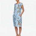 Floriana - Botanical Print Sleeveless Shift Dress Summer Garden Parties